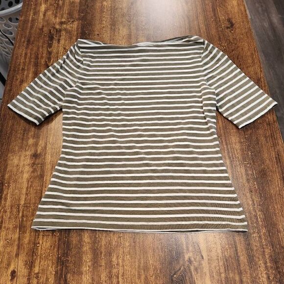 Tommy Hilfiger green striped blouse - Picture 2 of 7